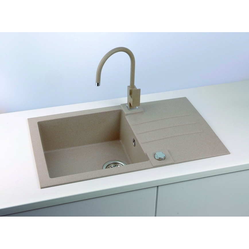 ALVEUS 1090946 - Lava-loiça de cozinha ROCK 78x48 cm granito/bege