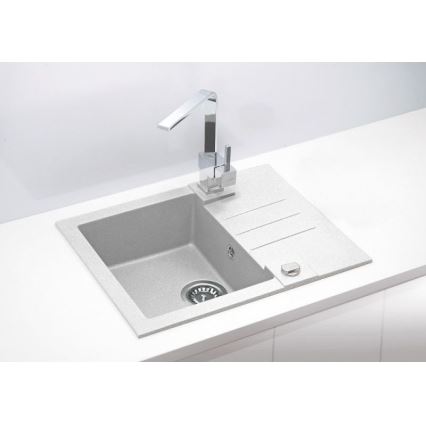 ALVEUS 1090947 - Lava-loiça de cozinha ROCK 59,5x47,5 cm granito/branco