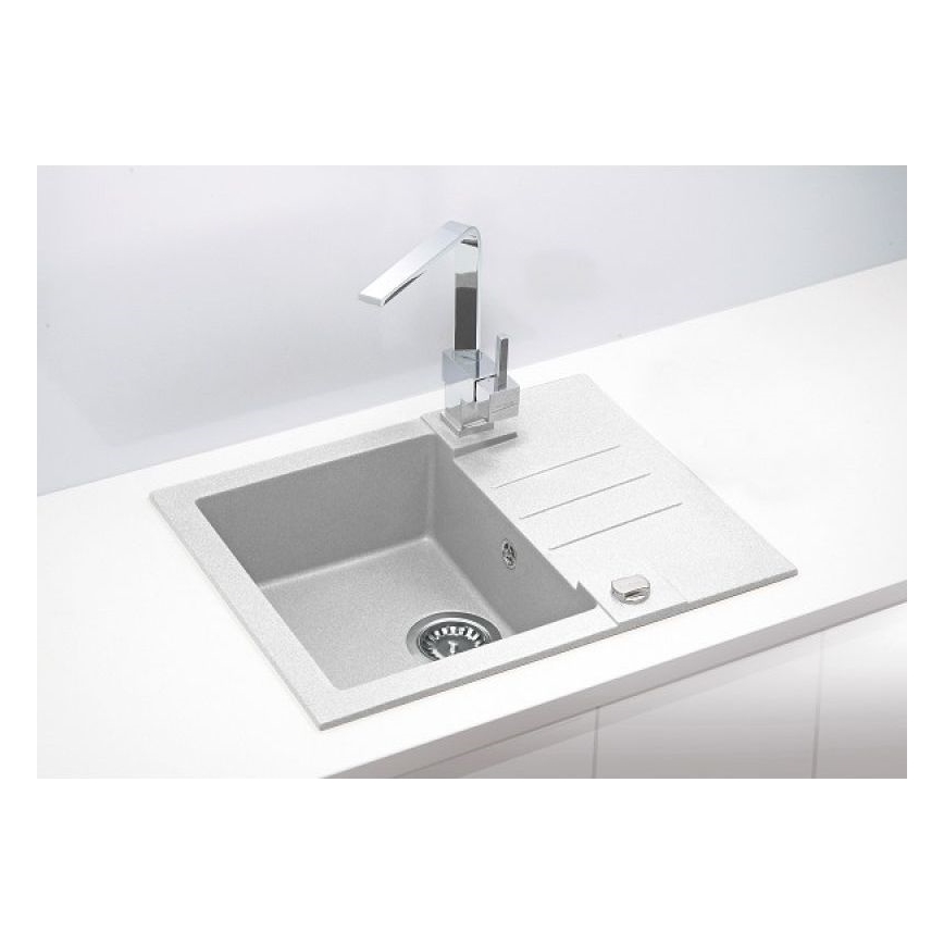 ALVEUS 1090947 - Lava-loiça de cozinha ROCK 59,5x47,5 cm granito/branco