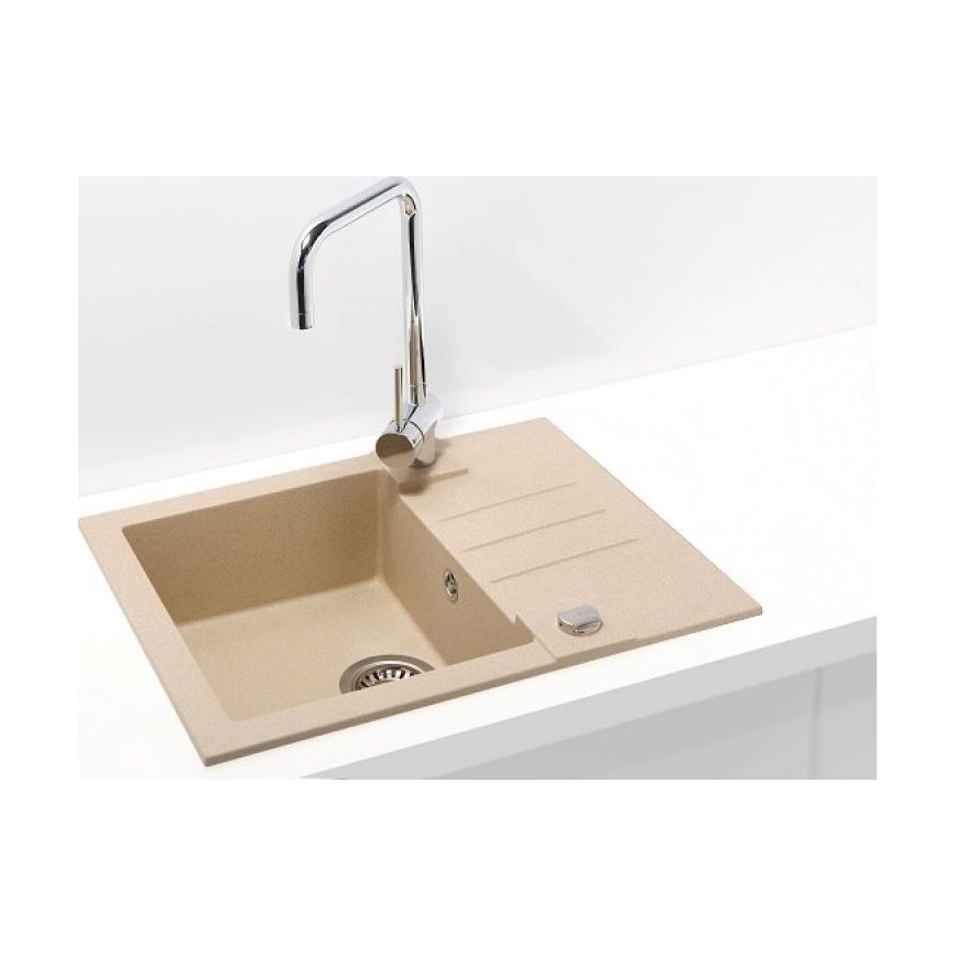ALVEUS 1090950 - Lava-loiça de cozinha ROCK 59,5x47,5 cm granito/bege