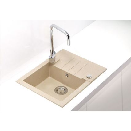 ALVEUS 1090950 - Lava-loiça de cozinha ROCK 59,5x47,5 cm granito/bege