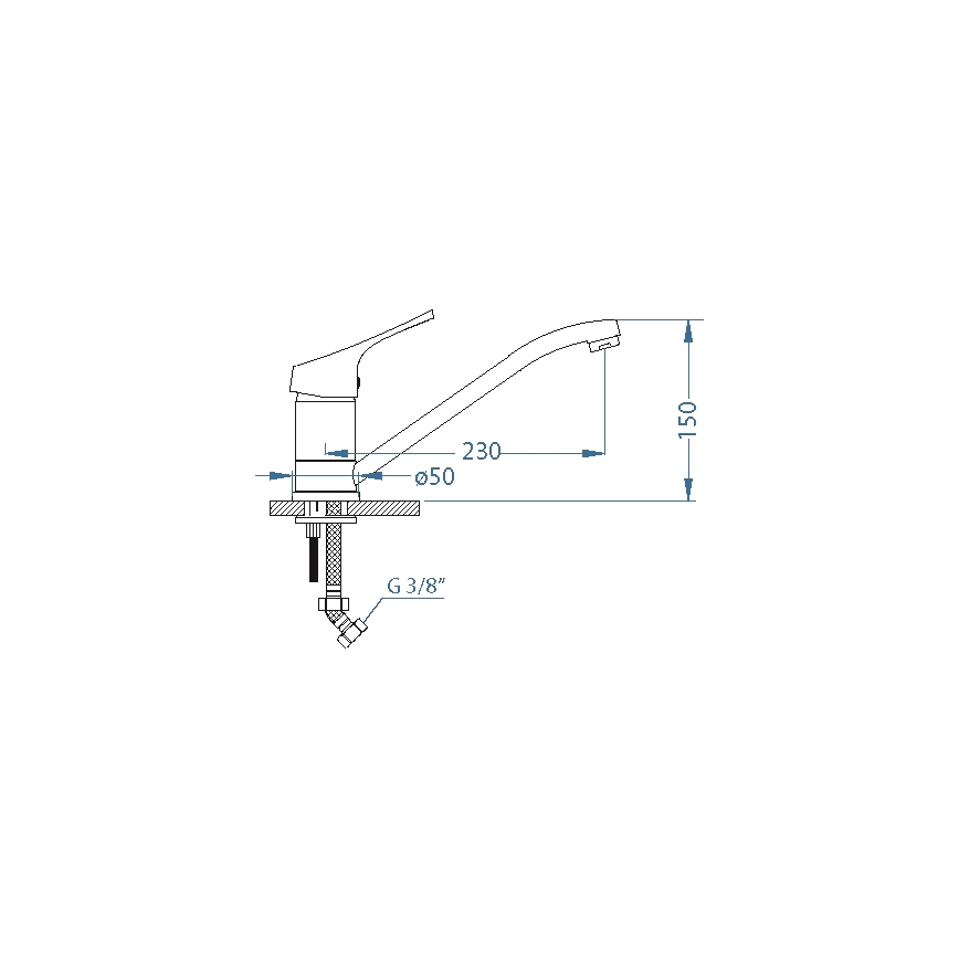 ALVEUS 1091137 - Torneira para lava-loiça RIVIERA 14,8 cm aço inoxidável