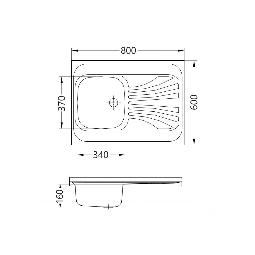 ALVEUS 1095618 - Lava-loiça de cozinha CLASSIC 80x60 cm mate aço/cetim bez lemu, rotativo