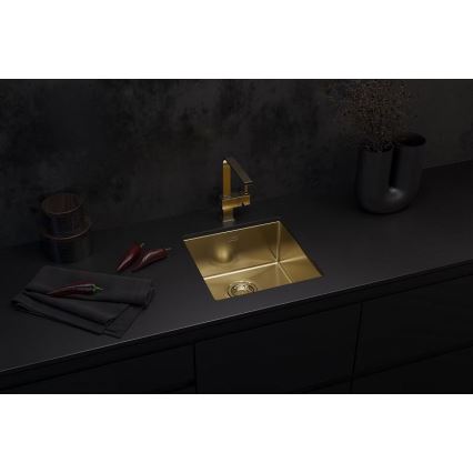 ALVEUS 1103319 - Lava-loiça de cozinha QUADRIX 45x45 cm monarch dourado