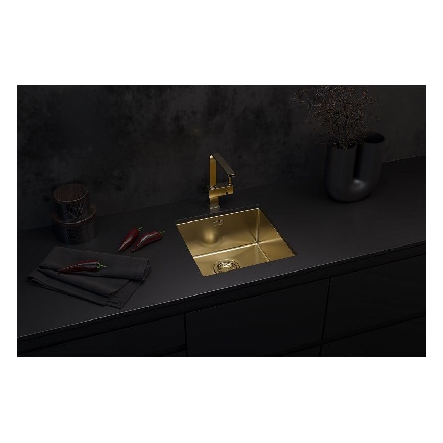ALVEUS 1103319 - Lava-loiça de cozinha QUADRIX 45x45 cm monarch dourado