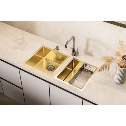 ALVEUS 1103319 - Lava-loiça de cozinha QUADRIX 45x45 cm monarch dourado
