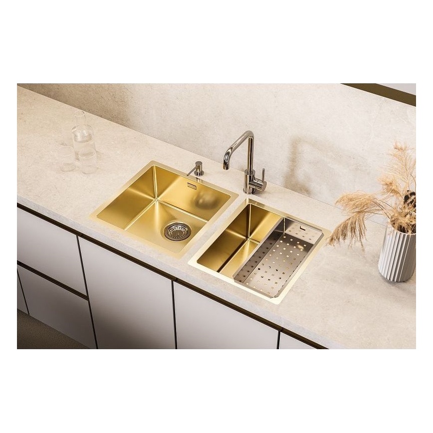 ALVEUS 1103319 - Lava-loiça de cozinha QUADRIX 45x45 cm monarch dourado