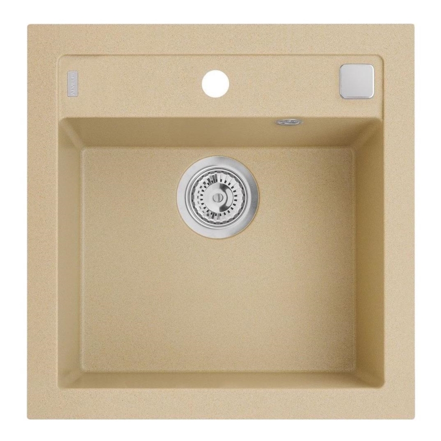 ALVEUS 1107889 - Lava-loiça de cozinha FORMIC 52x51 cm granito/bege