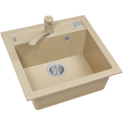 ALVEUS 1107889 - Lava-loiça de cozinha FORMIC 52x51 cm granito/bege