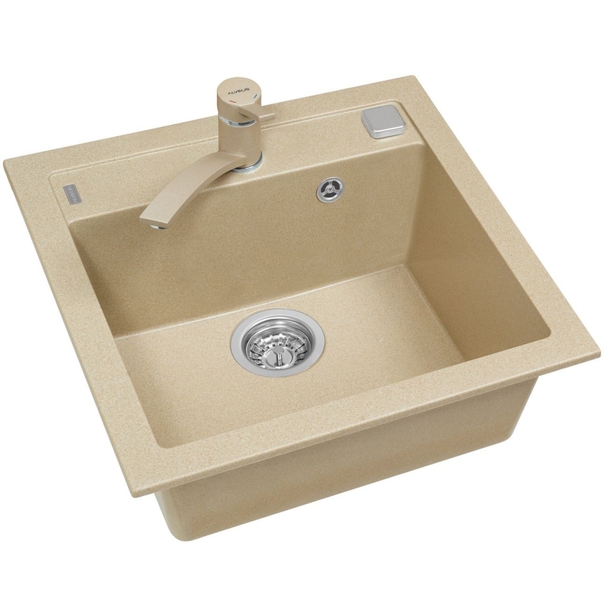 ALVEUS 1107889 - Lava-loiça de cozinha FORMIC 52x51 cm granito/bege