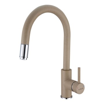 ALVEUS 1129020 - Torneira de lavatório com pulverizador extensível DELOS 38 cm granito/bege
