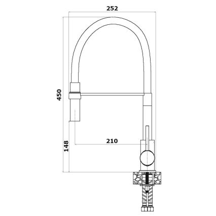 ALVEUS 1129024 - Torneira para lava-loiça com braço flexível ELIA 45 cm latão/cromado brilhante