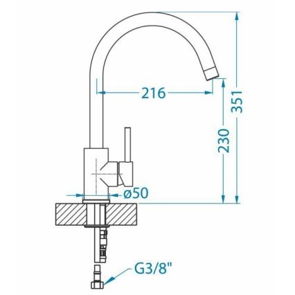 ALVEUS 1129036 - Torneira para lava-loiça ROXA 35,1 cm granito/bege