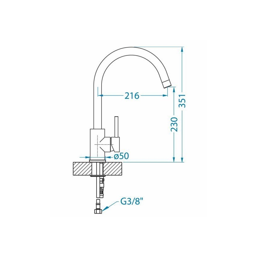 ALVEUS 1129036 - Torneira para lava-loiça ROXA 35,1 cm granito/bege