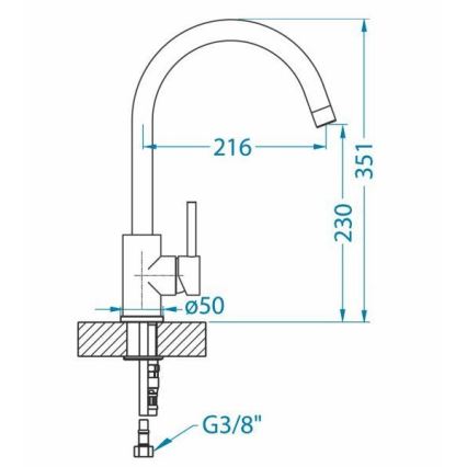 ALVEUS 1129039 - Torneira para lava-loiça ROXA 35,1 cm granito/preto