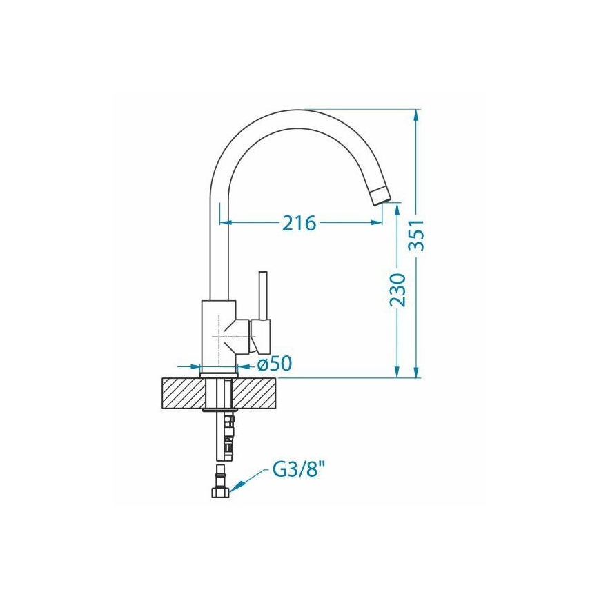 ALVEUS 1129039 - Torneira para lava-loiça ROXA 35,1 cm granito/preto