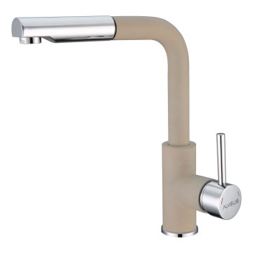 ALVEUS 1129045 - Torneira de lavatório com pulverizador extensível SIROS 29,7 cm granito/bege