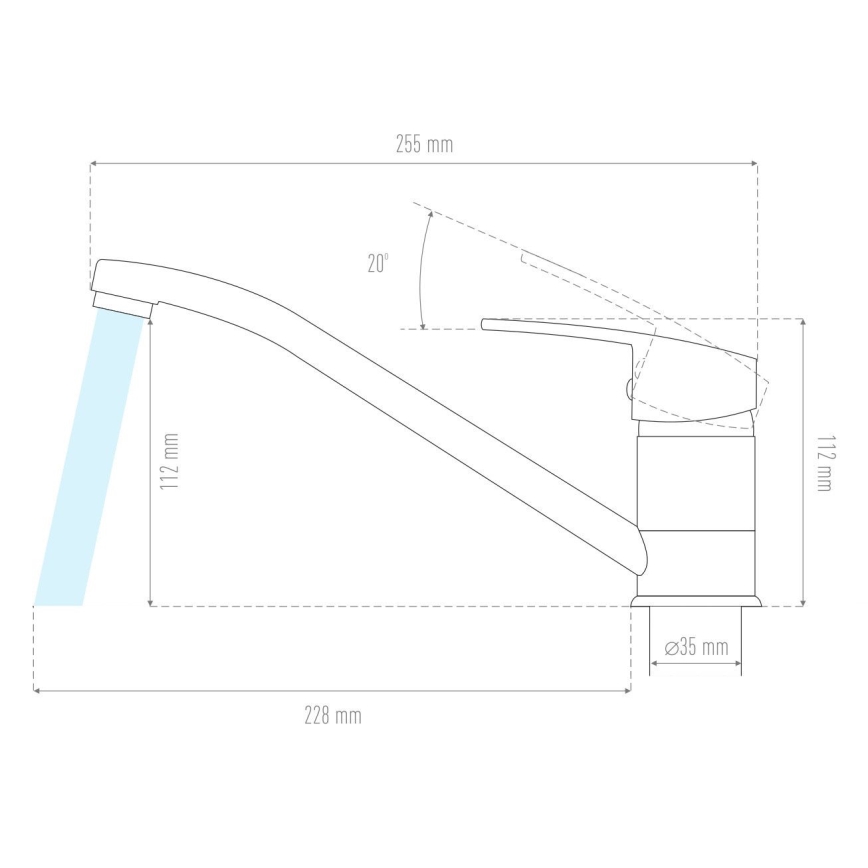 ALVEUS 1130435 - Torneira para lava-loiça NINA 13,5 cm granito/bege
