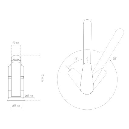 ALVEUS 1130435 - Torneira para lava-loiça NINA 13,5 cm granito/bege