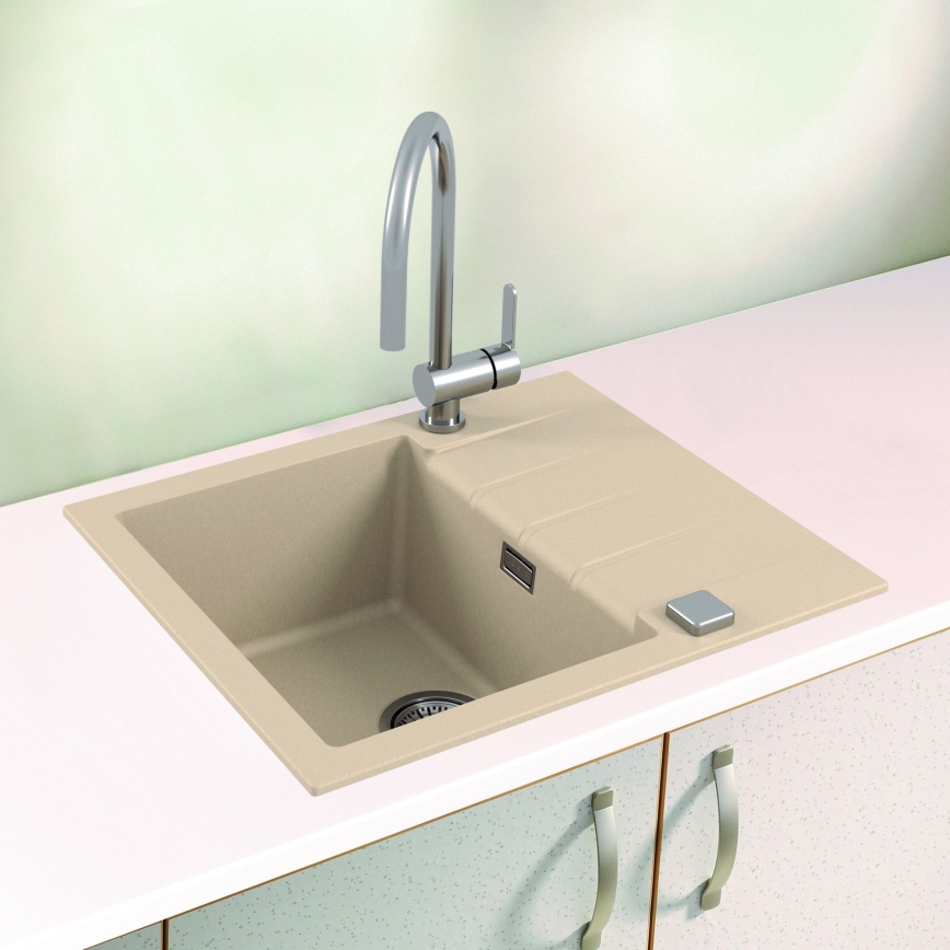 ALVEUS 1132019 - Lava-loiça de cozinha CADIT 59x50 cm granito/bege