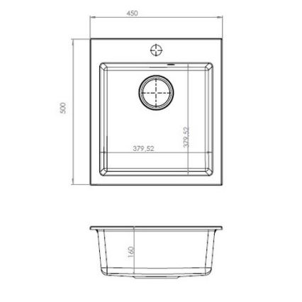 ALVEUS 1133431 - Lava-loiça de cozinha CORTINA 50x45 cm granito/bege