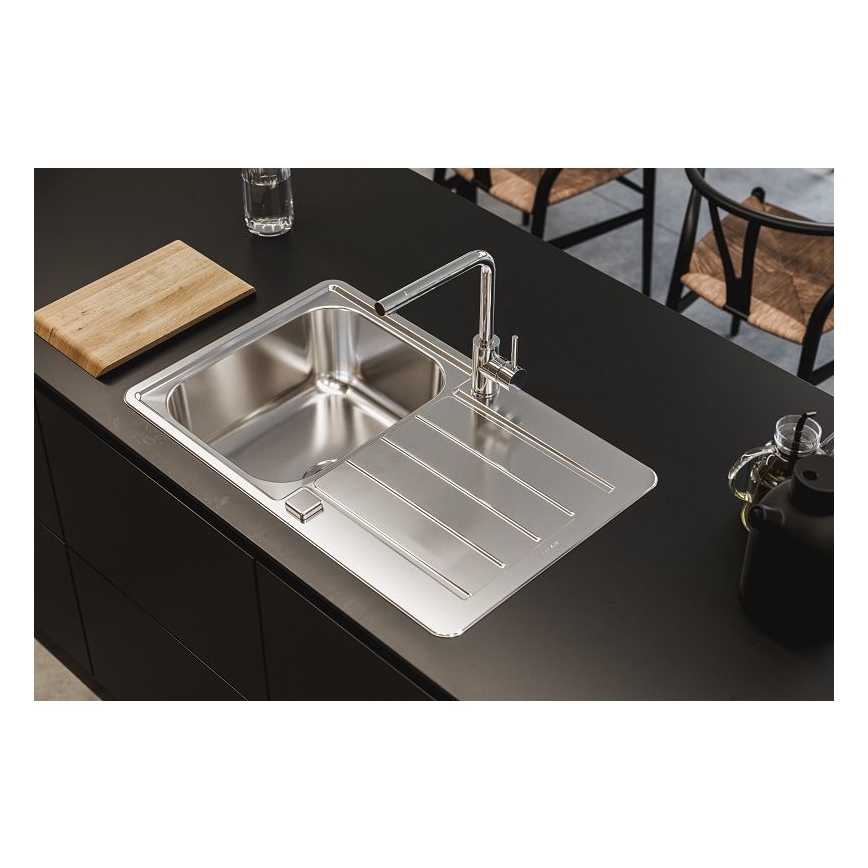 ALVEUS 1136608 - Lava-loiça de cozinha LINE 79x50 cm aço inoxidável/satin, sem excêntrico