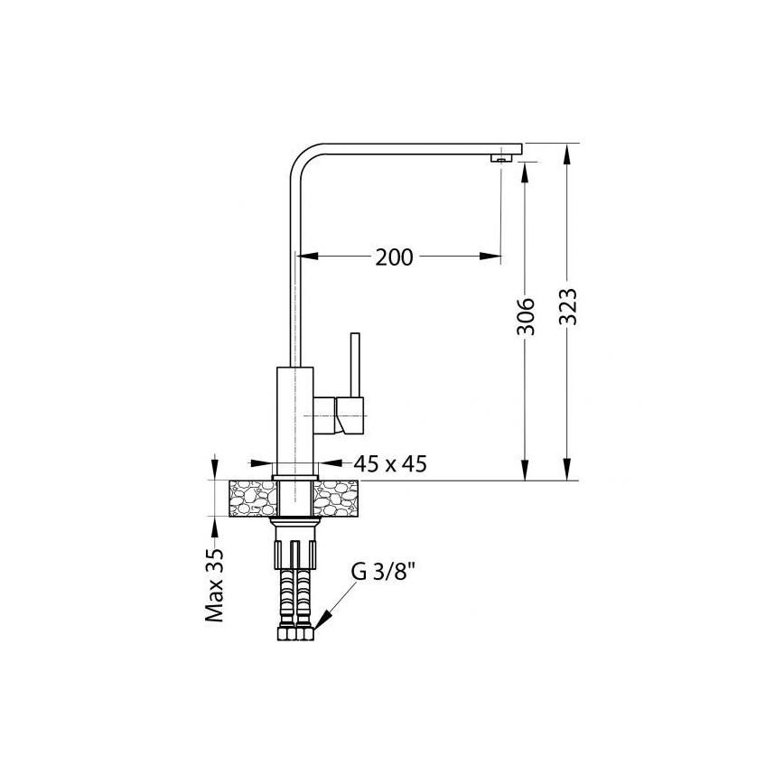 ALVEUS 1136743 - Torneira para lava-loiça AFRA 32,3 cm granito/bege