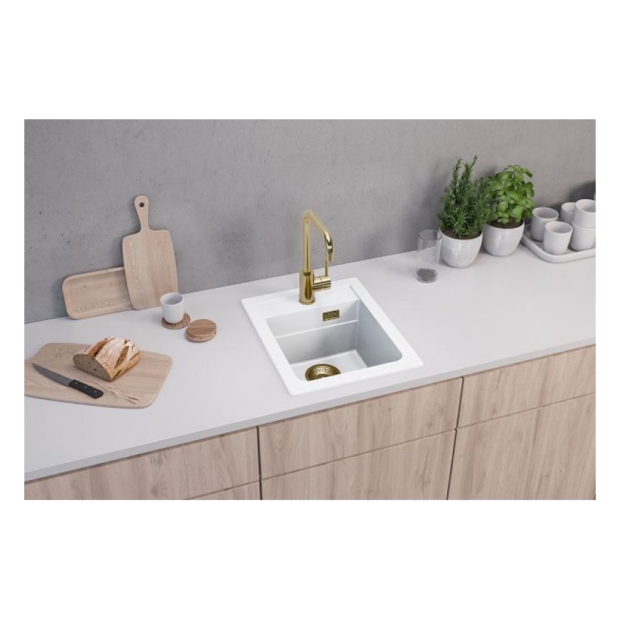ALVEUS 1139079 - Lava-loiça de cozinha ATROX 50x40 cm granito/branco