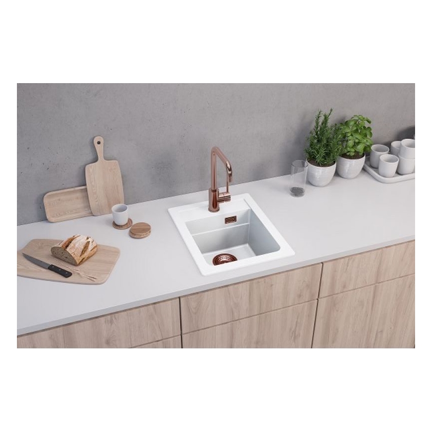 ALVEUS 1139079 - Lava-loiça de cozinha ATROX 50x40 cm granito/branco