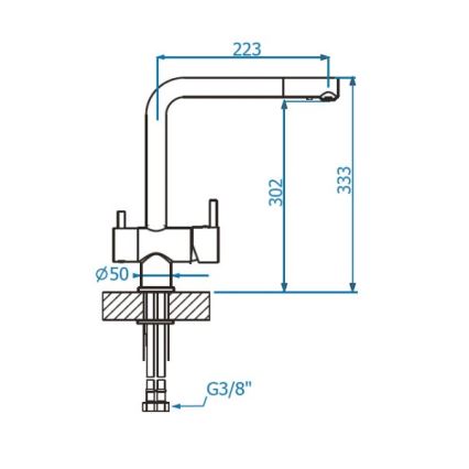 ALVEUS 1139807 - Torneira para lava-loiça AGUILA 33,3 cm granito/bege