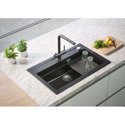 ALVEUS 1139808 - Torneira para lava-loiça AGUILA 33,3 cm granito/preto