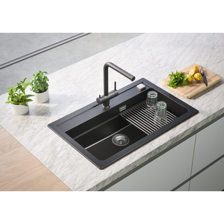 ALVEUS 1139808 - Torneira para lava-loiça AGUILA 33,3 cm granito/preto