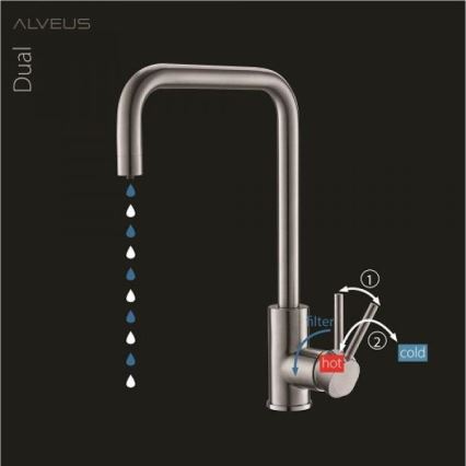 ALVEUS 1139811 - Torneira para lava-loiça DUAL 37 cm granito/bege