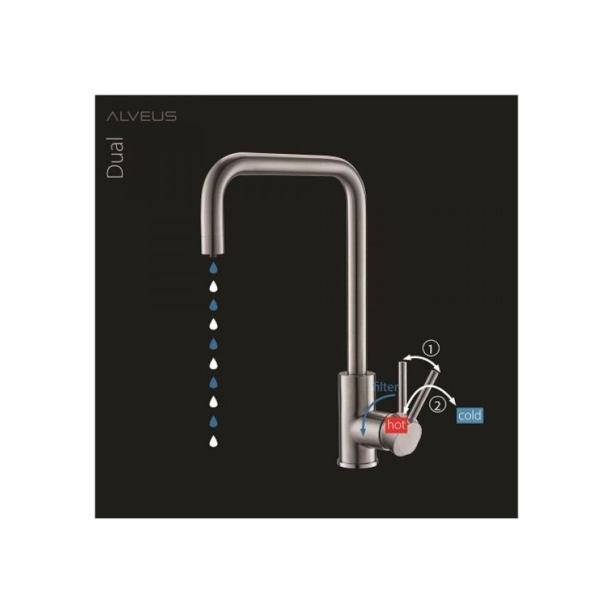 ALVEUS 1139811 - Torneira para lava-loiça DUAL 37 cm granito/bege