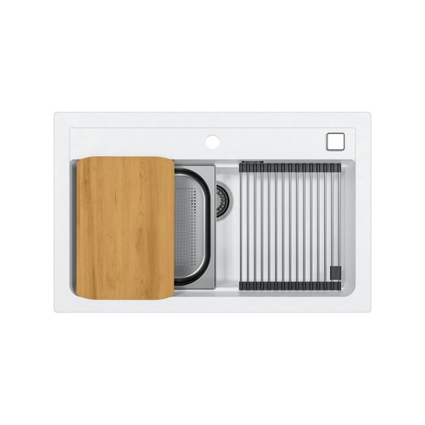 ALVEUS 1140443 - Lava-loiça de cozinha ATROX 79x50 cm granito/branco
