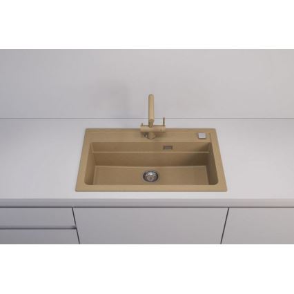 ALVEUS 1140445 - Lava-loiça de cozinha ATROX 79x50 cm granito/bege