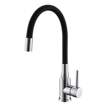 ALVEUS 1144427 - Torneira para lava-loiça com braço flexível MINTAS 34 cm latão/cromado brilhante/preto