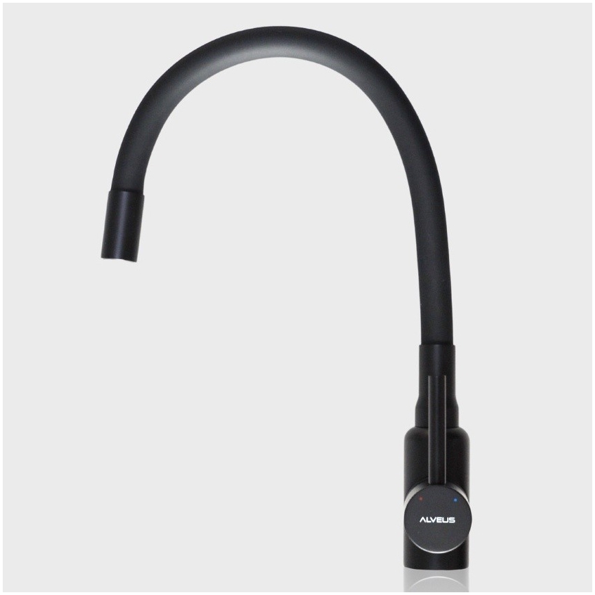 ALVEUS 1144433 - Torneira para lava-loiça com braço flexível MINTAS 34 cm latão/mate preto