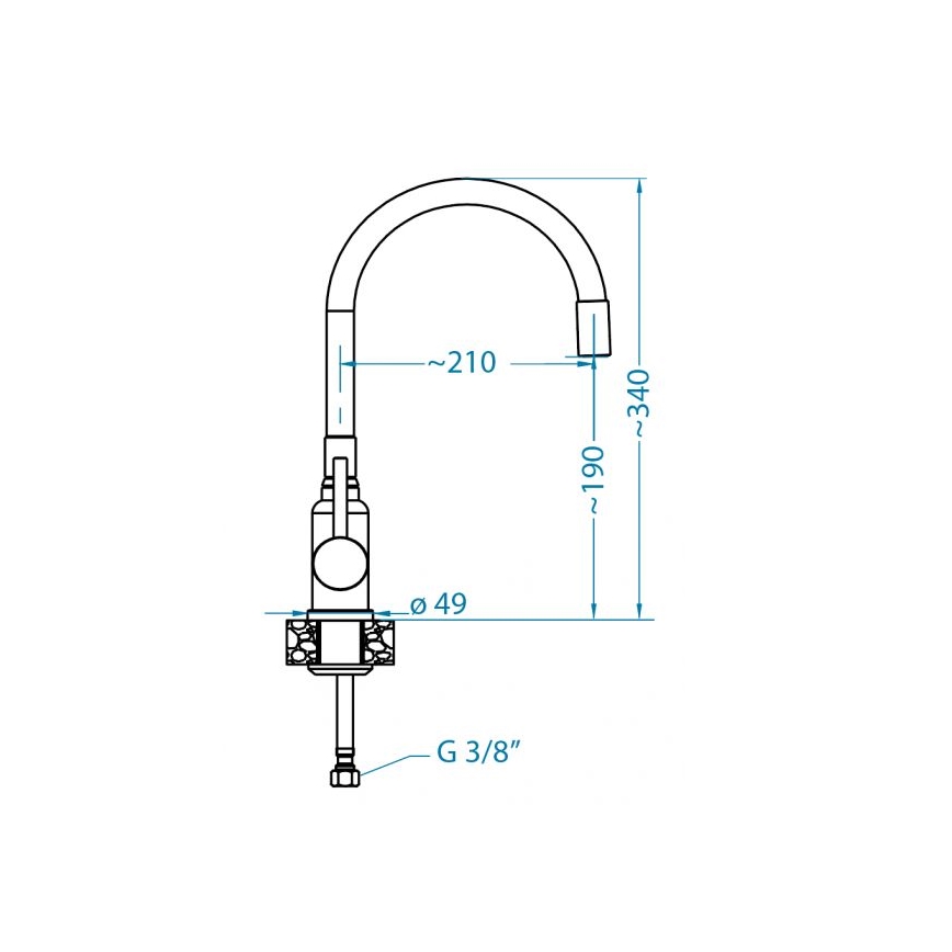 ALVEUS 1144433 - Torneira para lava-loiça com braço flexível MINTAS 34 cm latão/mate preto
