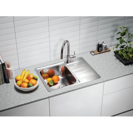 ALVEUS 1144603 - Lava-loiça de cozinha LINE 61,5x50 cm mate aço/satin, sem excêntrico