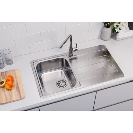 ALVEUS 1144640 - Lava-loiça de cozinha LINE 86x50 cm mate aço/satin, sem excêntrico