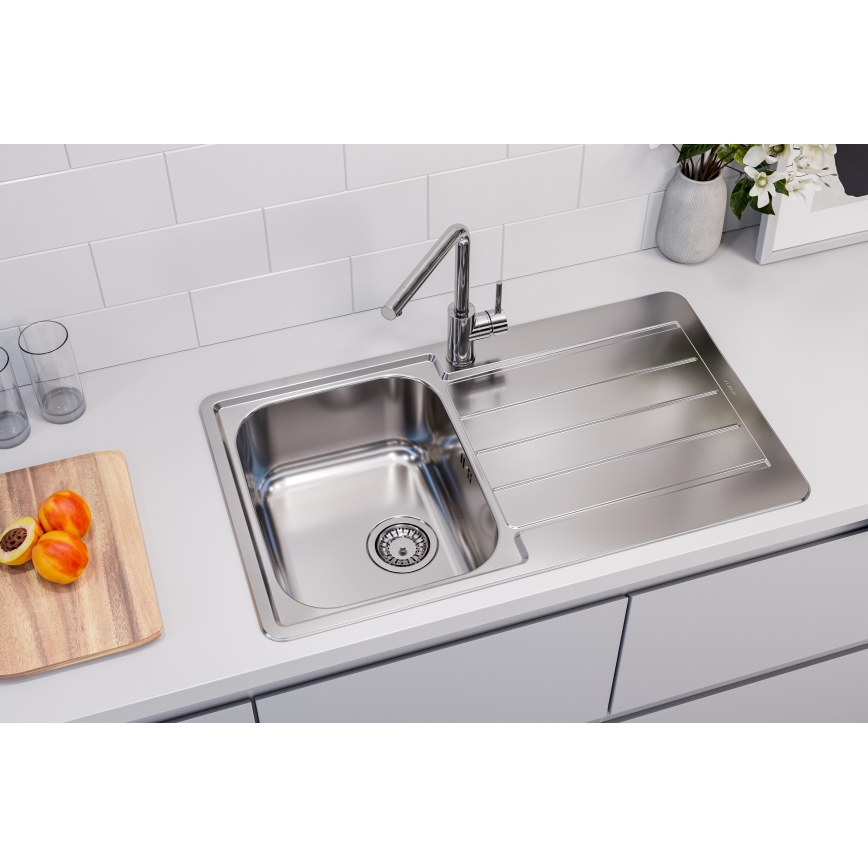 ALVEUS 1144640 - Lava-loiça de cozinha LINE 86x50 cm mate aço/satin, sem excêntrico