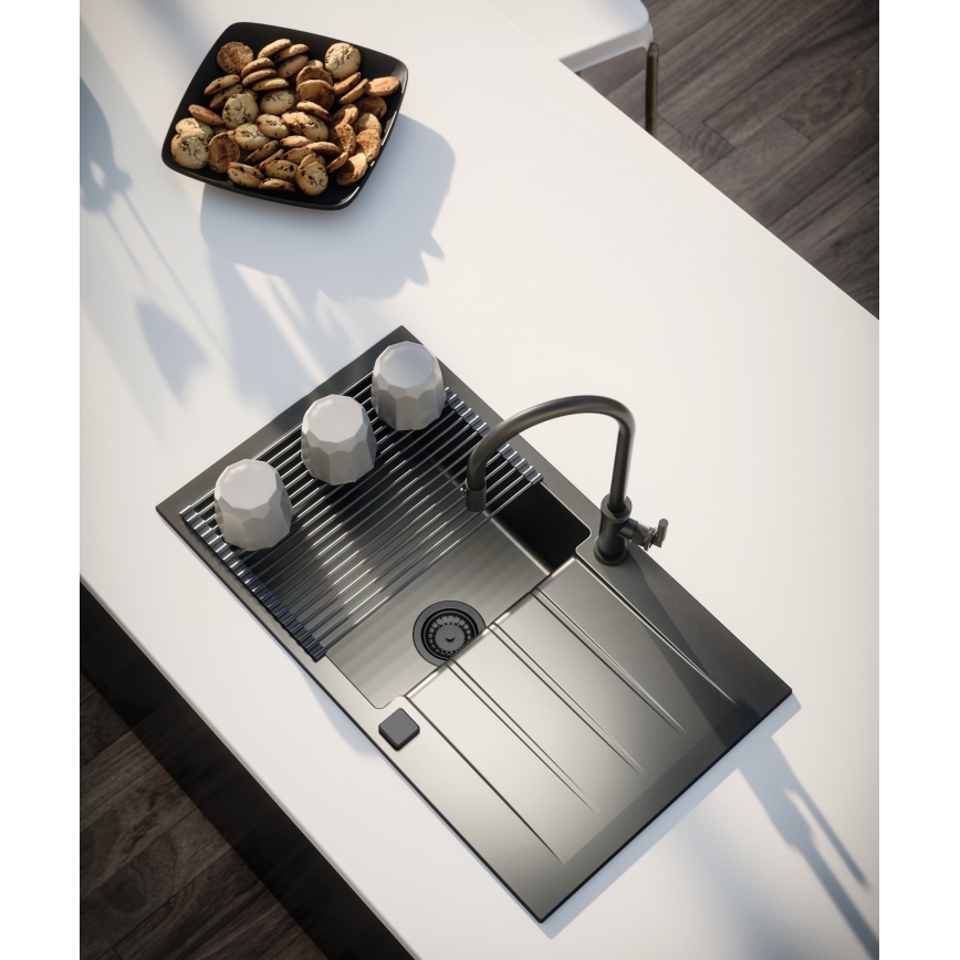 ALVEUS 1148159 - Lava-loiça de cozinha CADIT 79x50 cm granito/preto