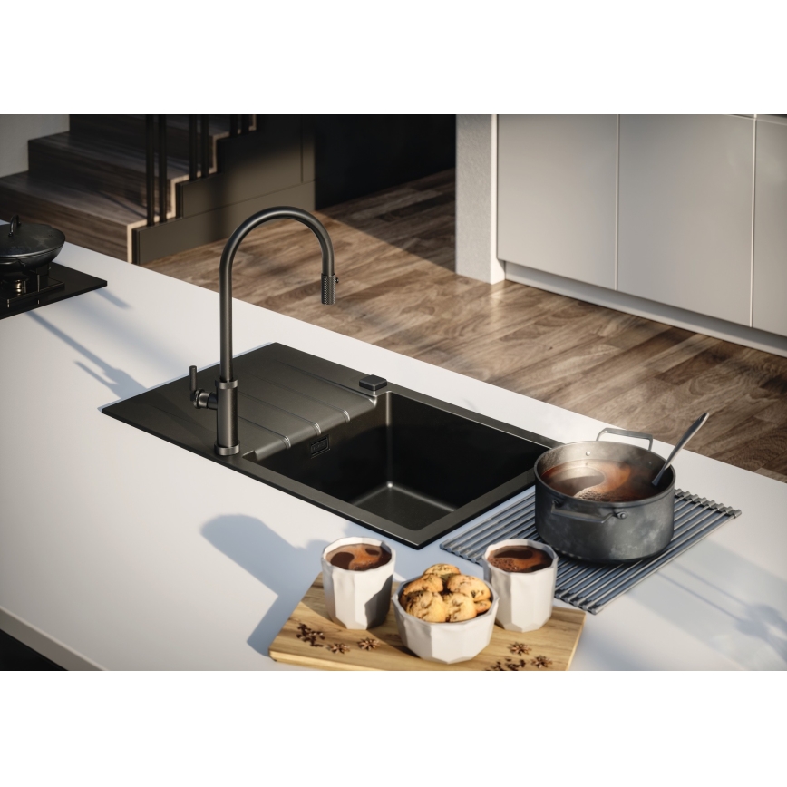 ALVEUS 1148159 - Lava-loiça de cozinha CADIT 79x50 cm granito/preto