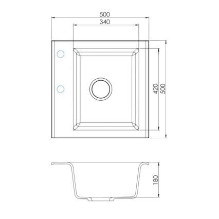 ALVEUS 1149111 - Lava-loiça de cozinha GEM 50x50 cm granito/bege