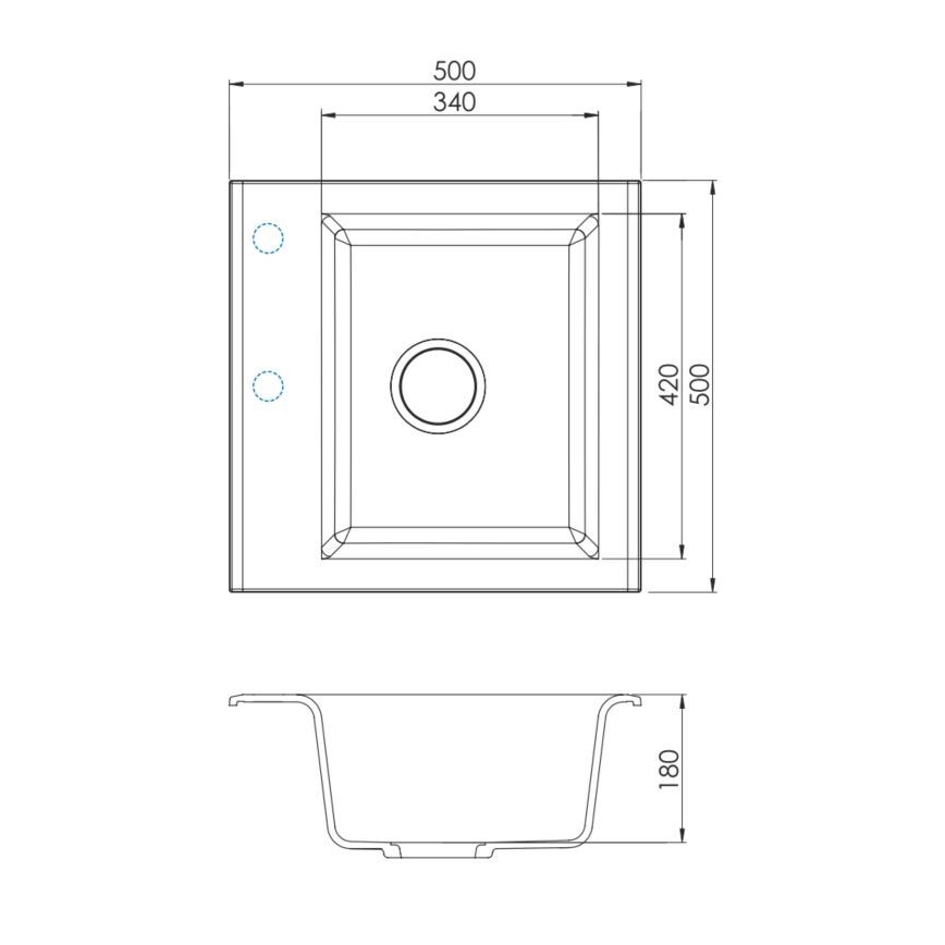 ALVEUS 1149111 - Lava-loiça de cozinha GEM 50x50 cm granito/bege
