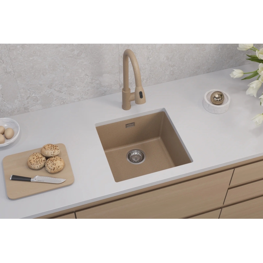 ALVEUS 1150047 - Lava-loiça de cozinha OMNI 45x45 cm granito/bege