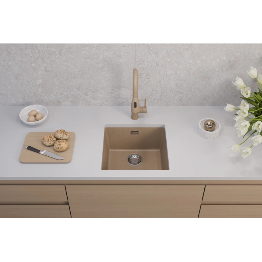 ALVEUS 1150047 - Lava-loiça de cozinha OMNI 45x45 cm granito/bege