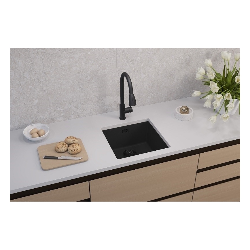 ALVEUS 1150048 - Lava-loiça de cozinha OMNI 45x45 cm granito/preto