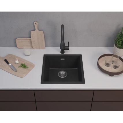 ALVEUS 1150048 - Lava-loiça de cozinha OMNI 45x45 cm granito/preto